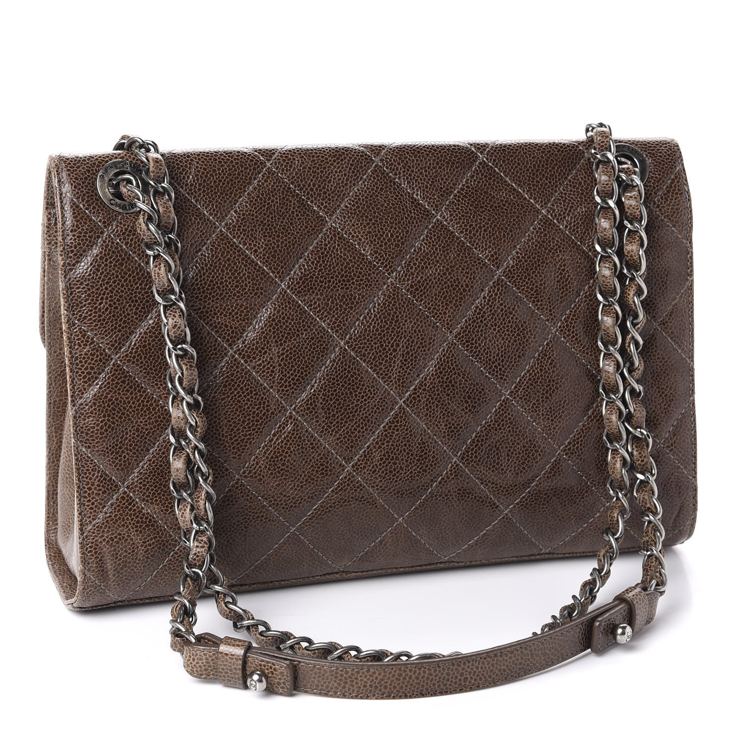 Chanel Crumpled Grained Calfskin Medium CC Crave Flap Brown 4 of 11