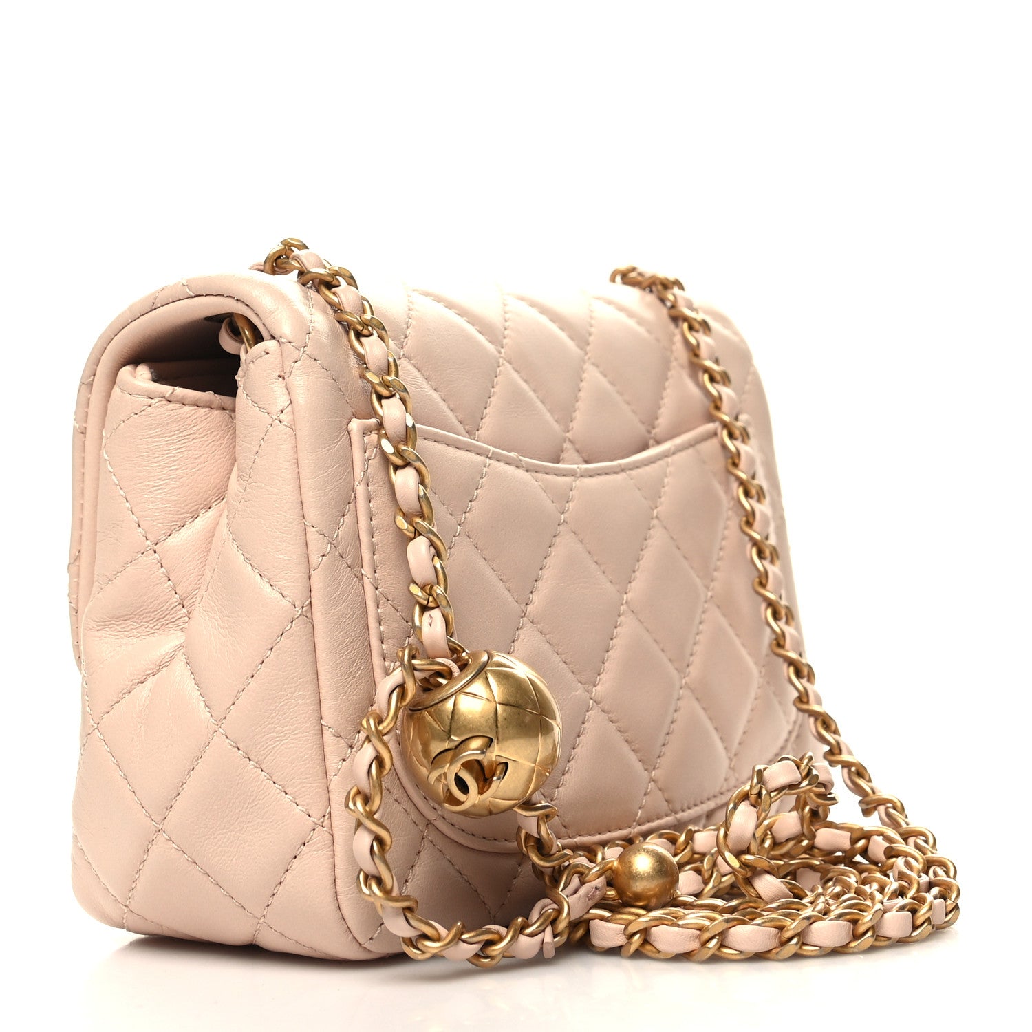 Chanel Lambskin Quilted Mini Pearl Crush Flap Light Beige 3 of 10