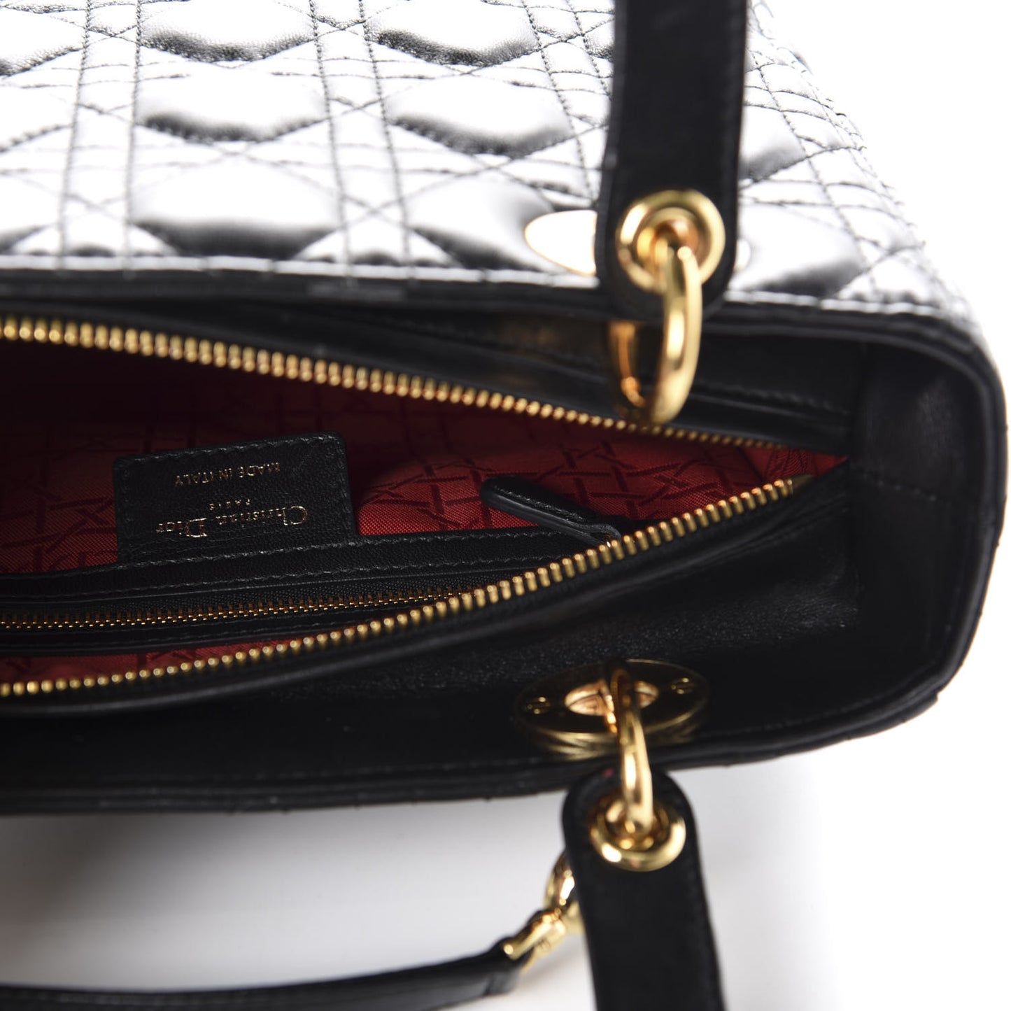 Lambskin Cannage Medium Lady Dior Black