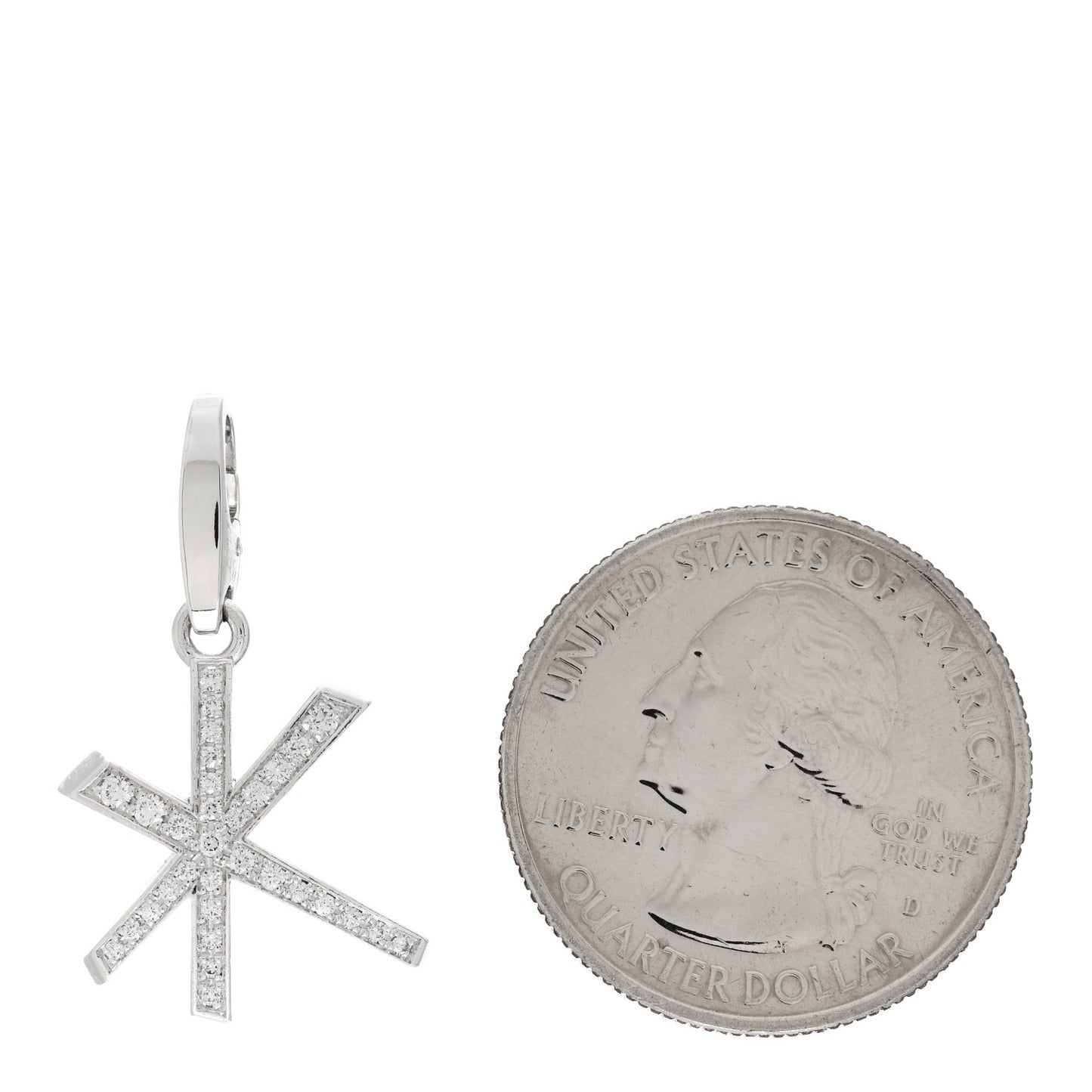 18K White Gold Diamond Star Charm