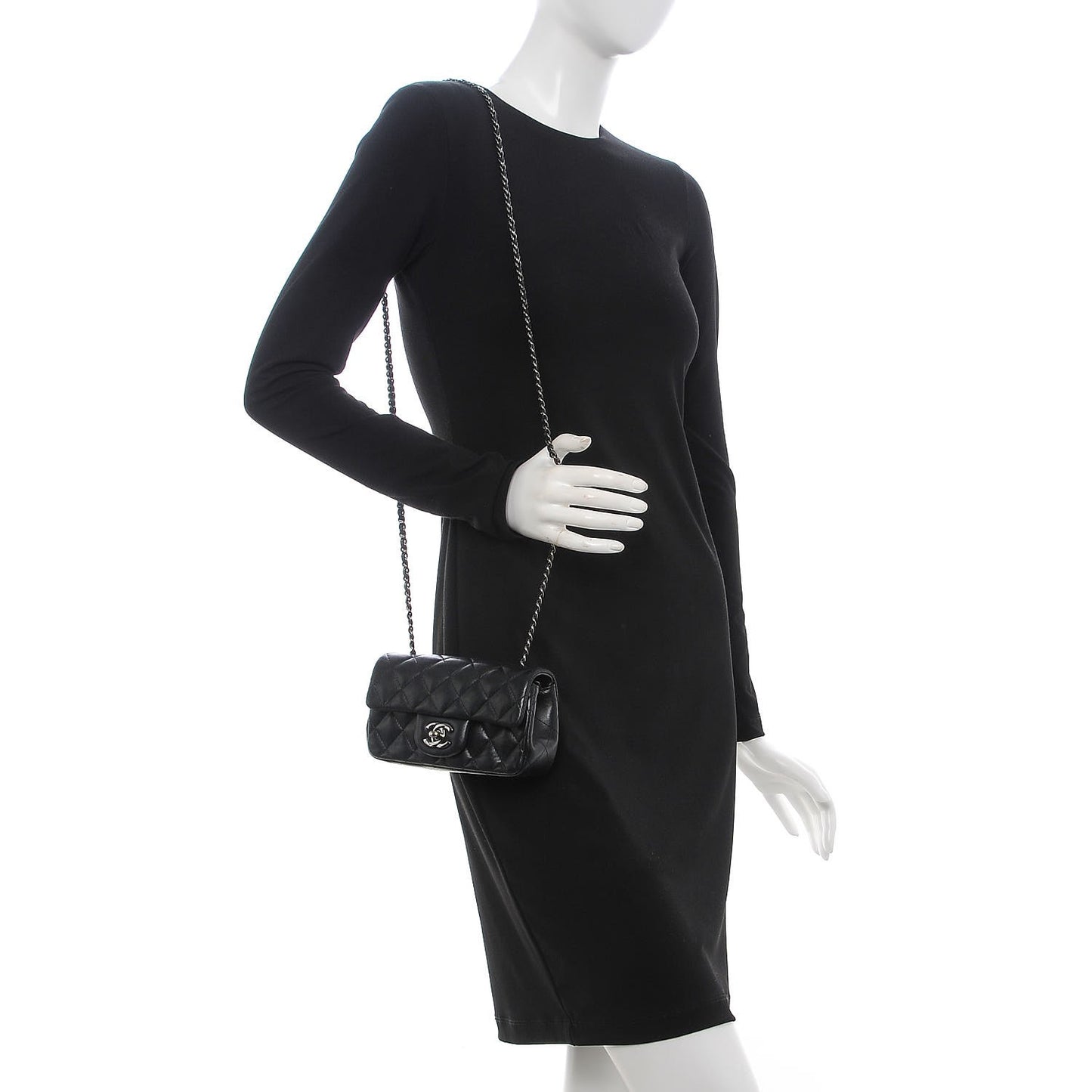 Lambskin Quilted Extra Mini Flap Black