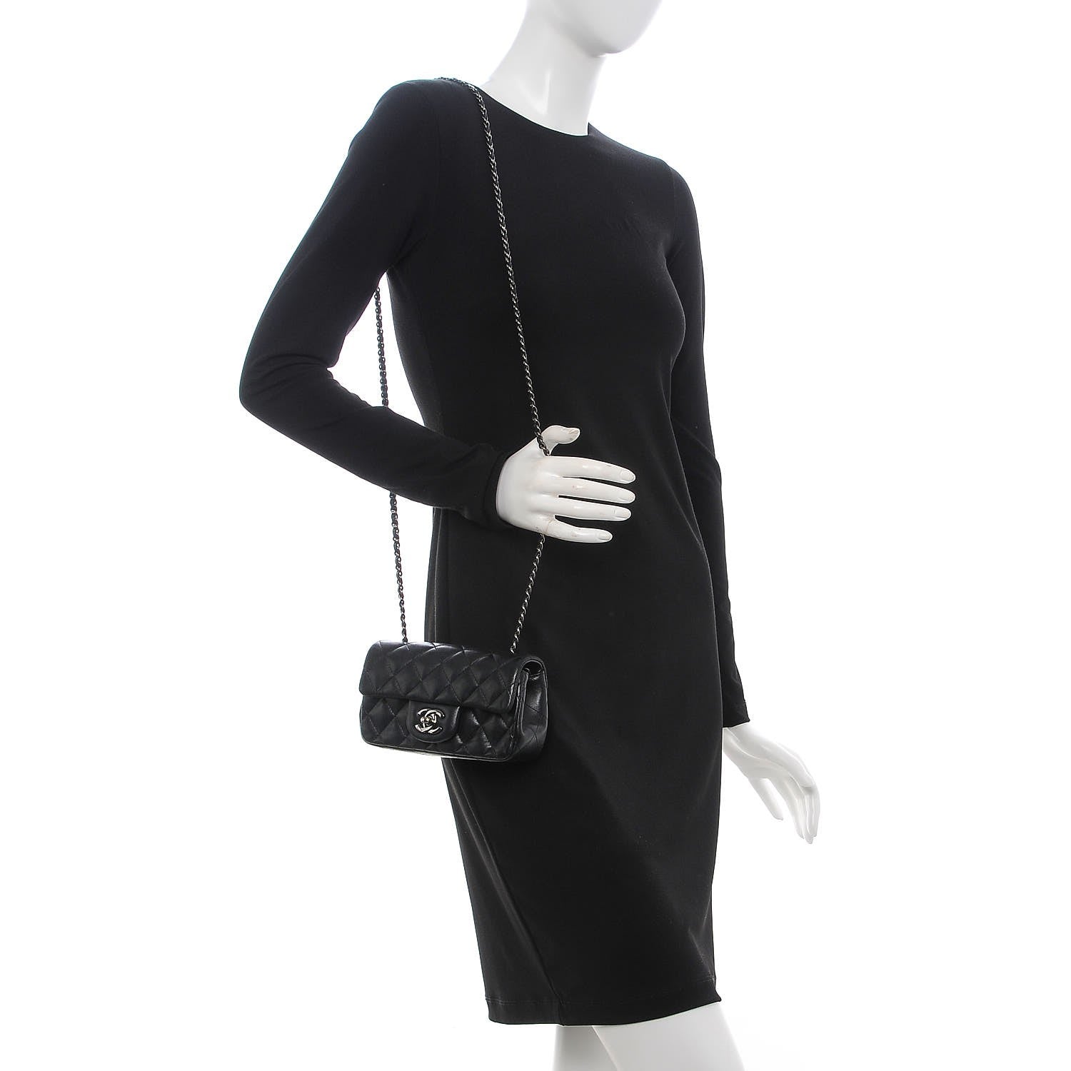 Chanel Lambskin Quilted Extra Mini Flap Black 2 of 7