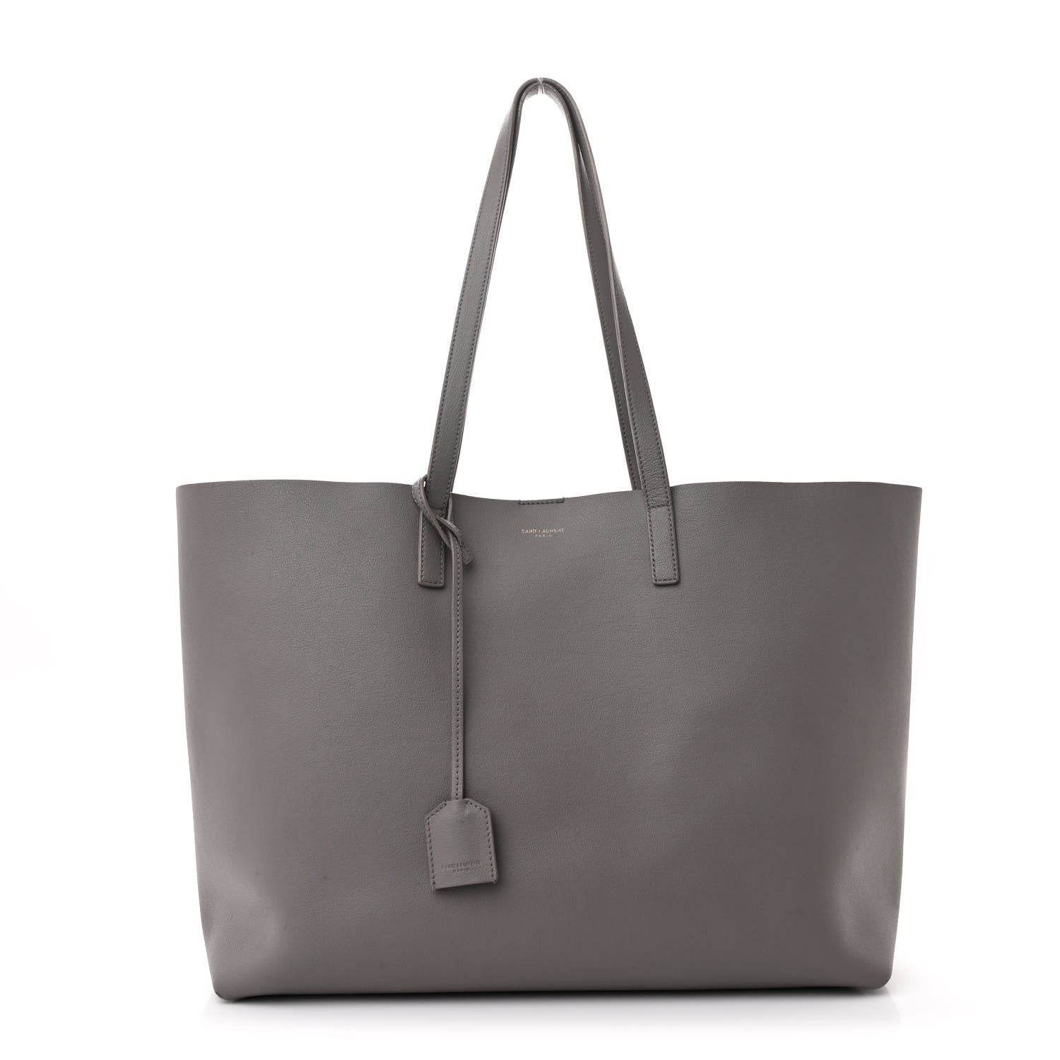 Saint Laurent Calfskin Large Shopping Tote Fog 1 of 7