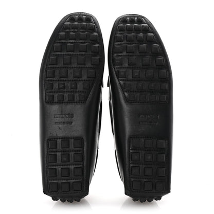 Hermes Supple Calfskin Mens Irving Driving Moccasin Loafers 37 Black 6 of 7