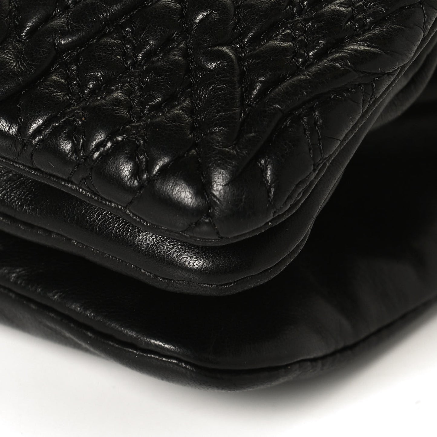 Lambskin Astrakan Single Flap Black