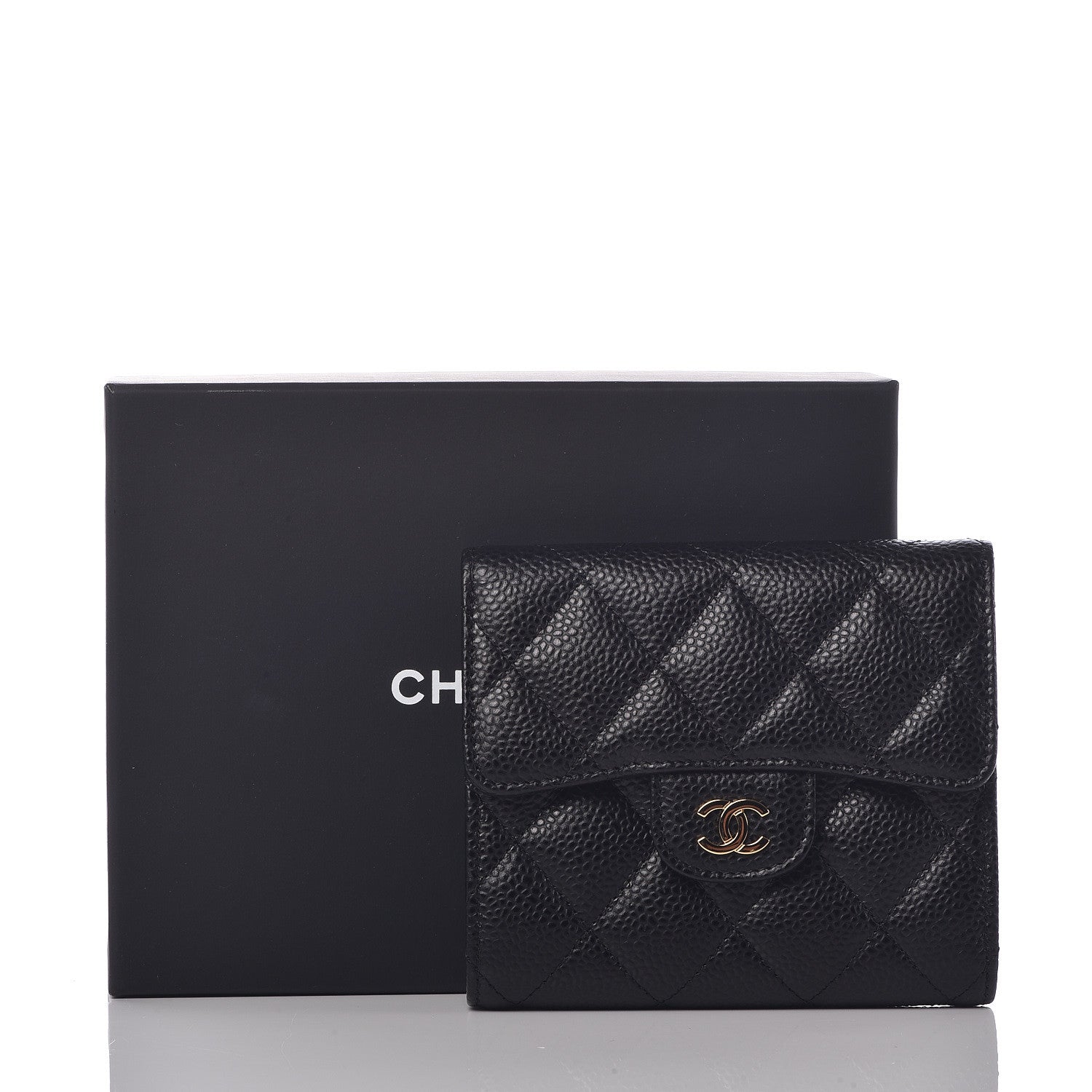 Chanel Caviar Quilted Compact Flap Wallet Black 9 of 9