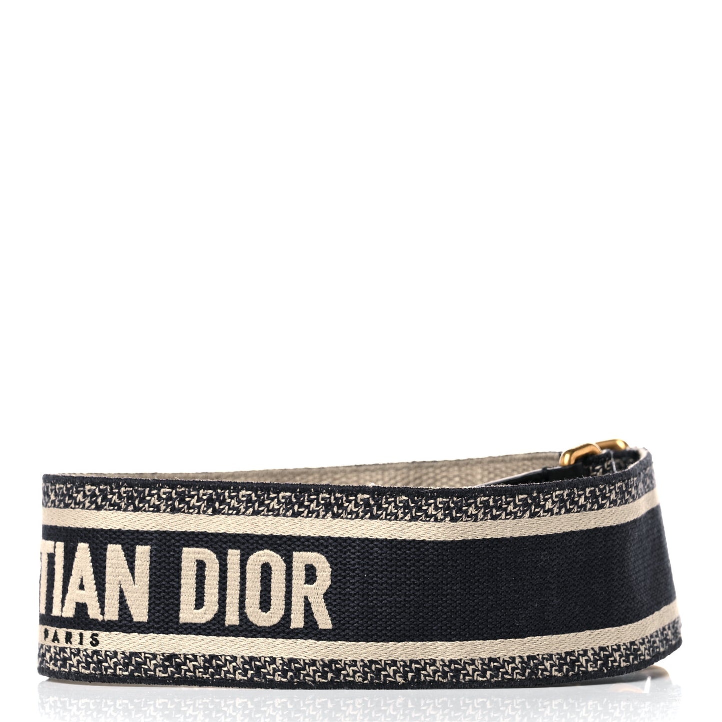Canvas Embroidered Shoulder Strap Black