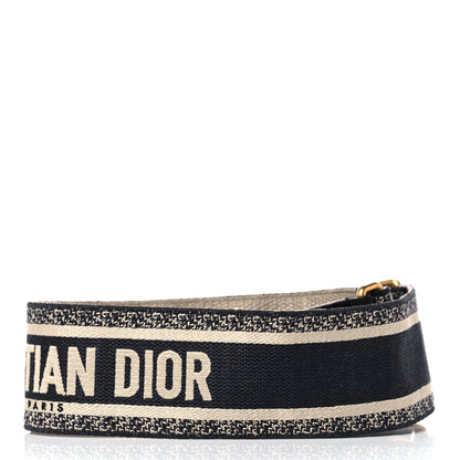 Christian Dior Canvas Embroidered Shoulder Strap Black 2 of 10