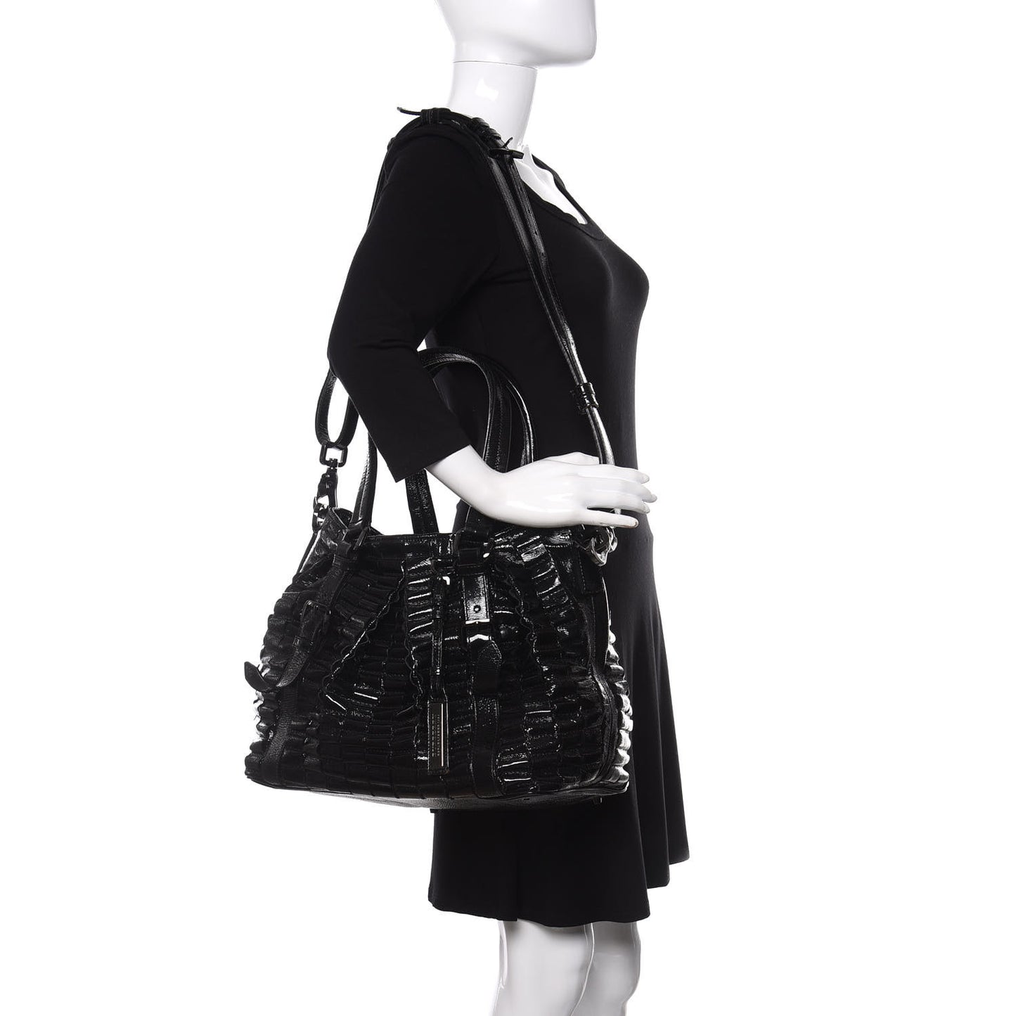 Patent Ruffled Medium Lowry Black