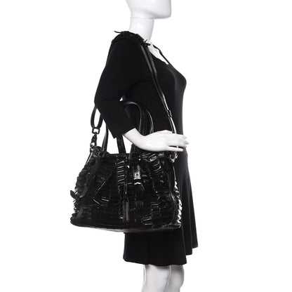 Burberry Patent Ruffled Medium Lowry Black 2 of 11