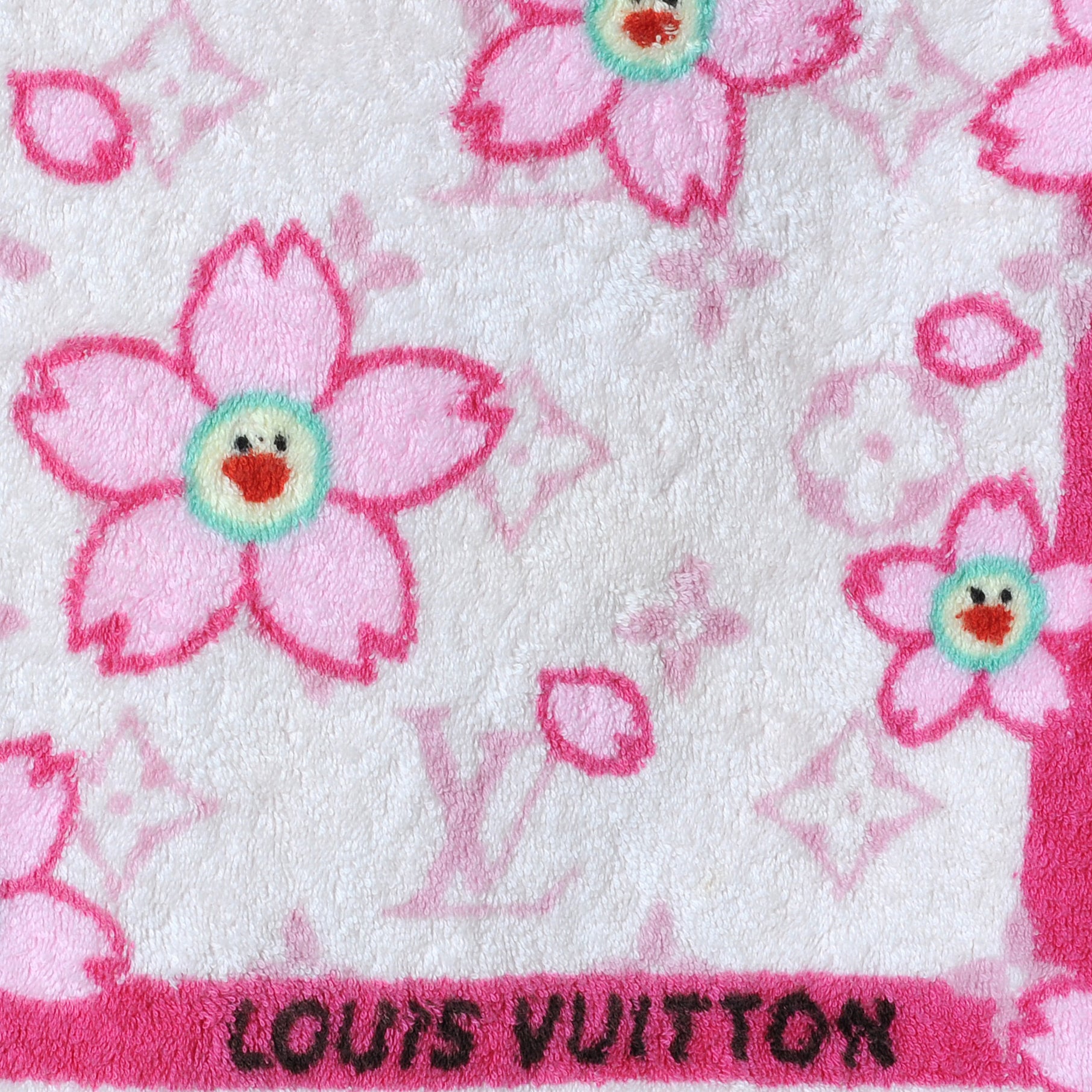 Louis Vuitton Cotton Monogram Cherry Blossom Towel Pink 1 of 6
