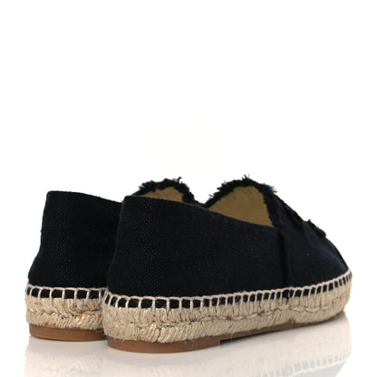 Chanel Denim Toile CC Espadrilles 38 Black 4 of 9