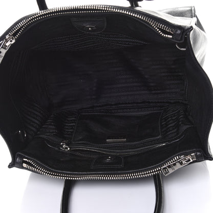 Prada Glace Calf Twin Pocket Tote Black 4 of 4