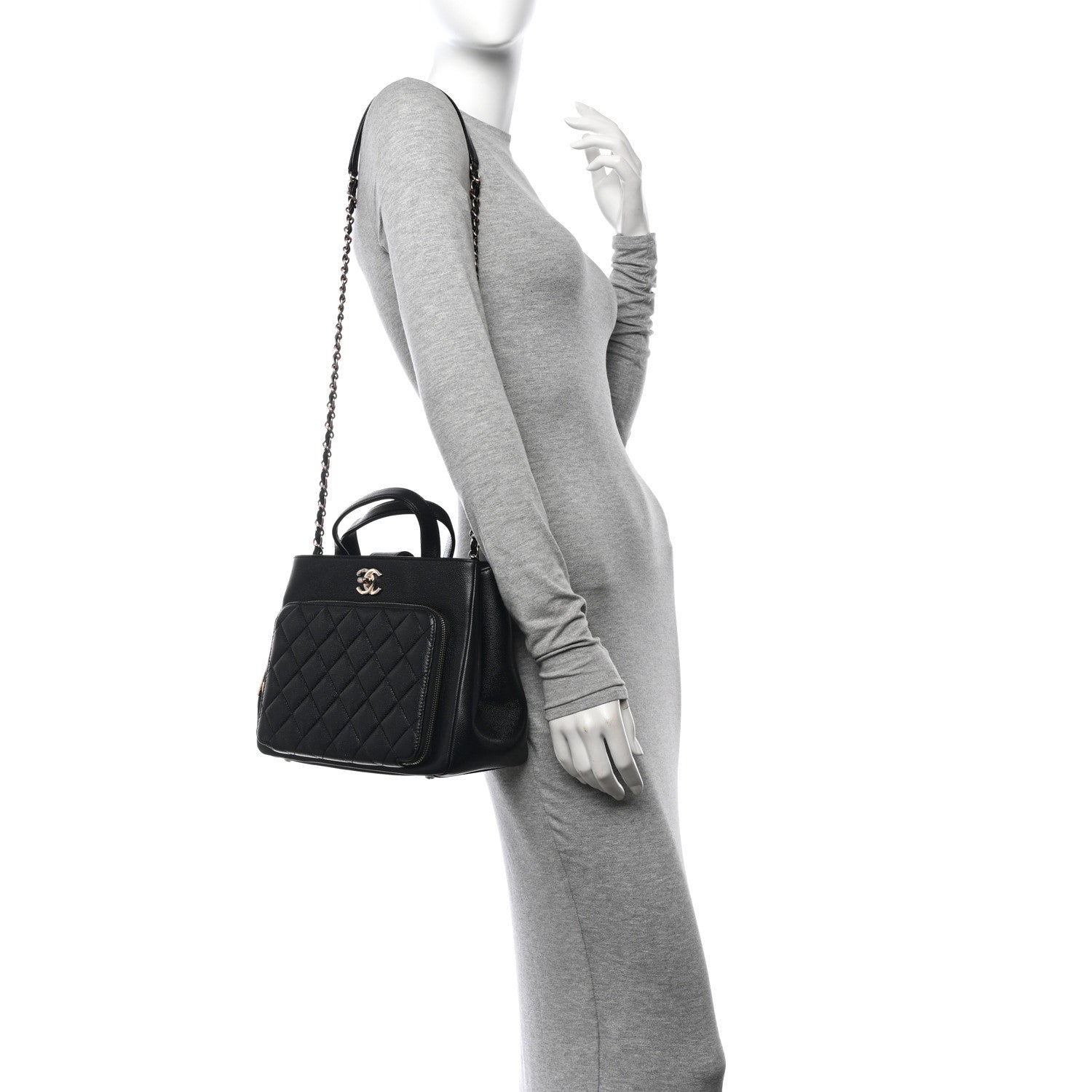 Chanel Caviar Quilted Small Business Affinity Shopping Bag Black 2 of 12