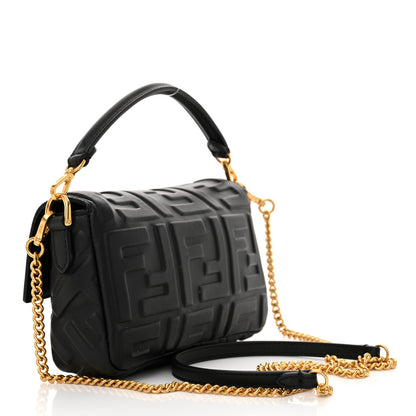 Fendi Nappa FF 1974 Embossed Mini Baguette Black 3 of 10