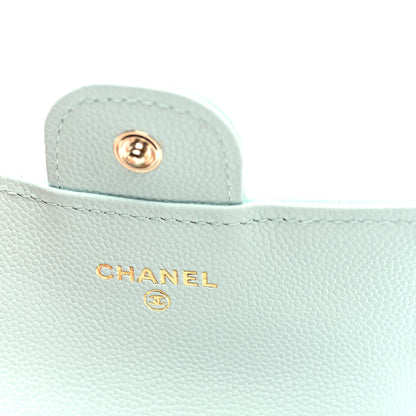 Chanel Caviar Quilted Flap Card Holder Wallet Light Blue 6 of 8