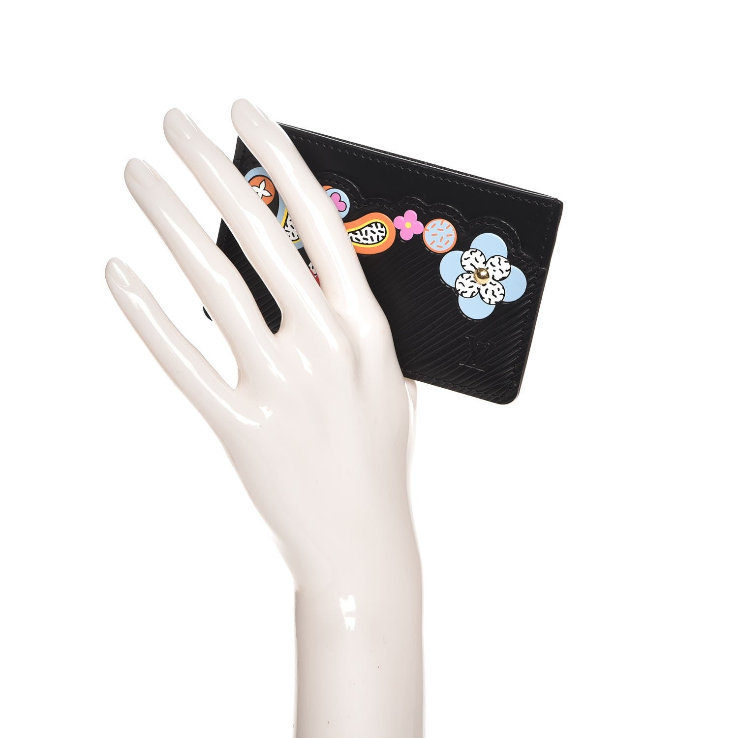 Louis Vuitton Epi Flower Remix Card Holder Black 2 of 8