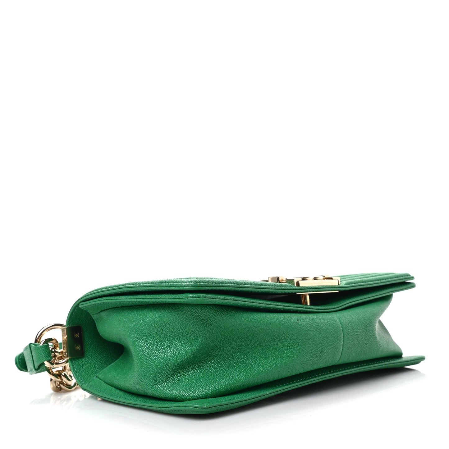 Caviar Quilted Medium Boy Flap Green