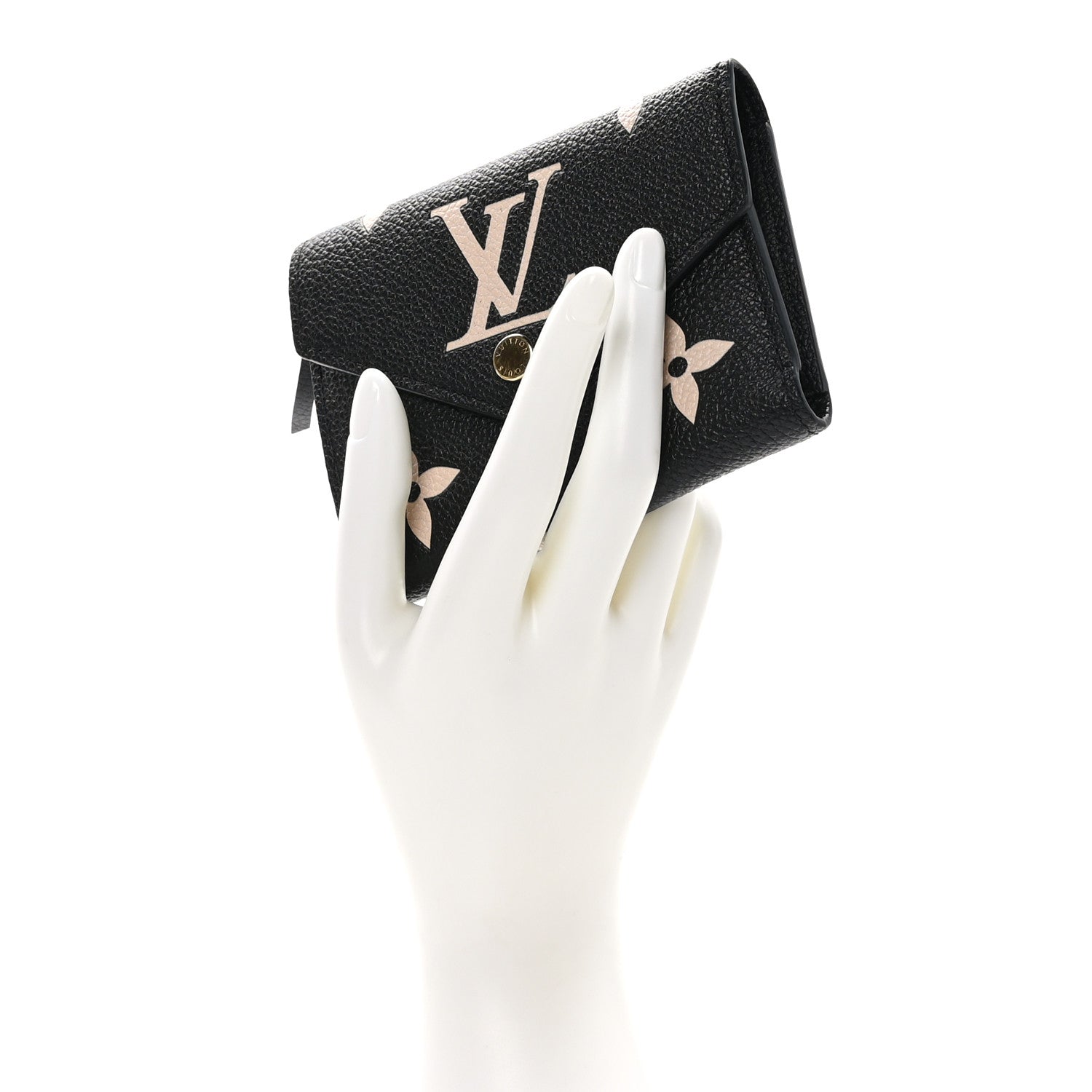 Louis Vuitton LOUIS VUITTON Empreinte Monogram Giant Victorine Wallet Black Beige 2 of 7