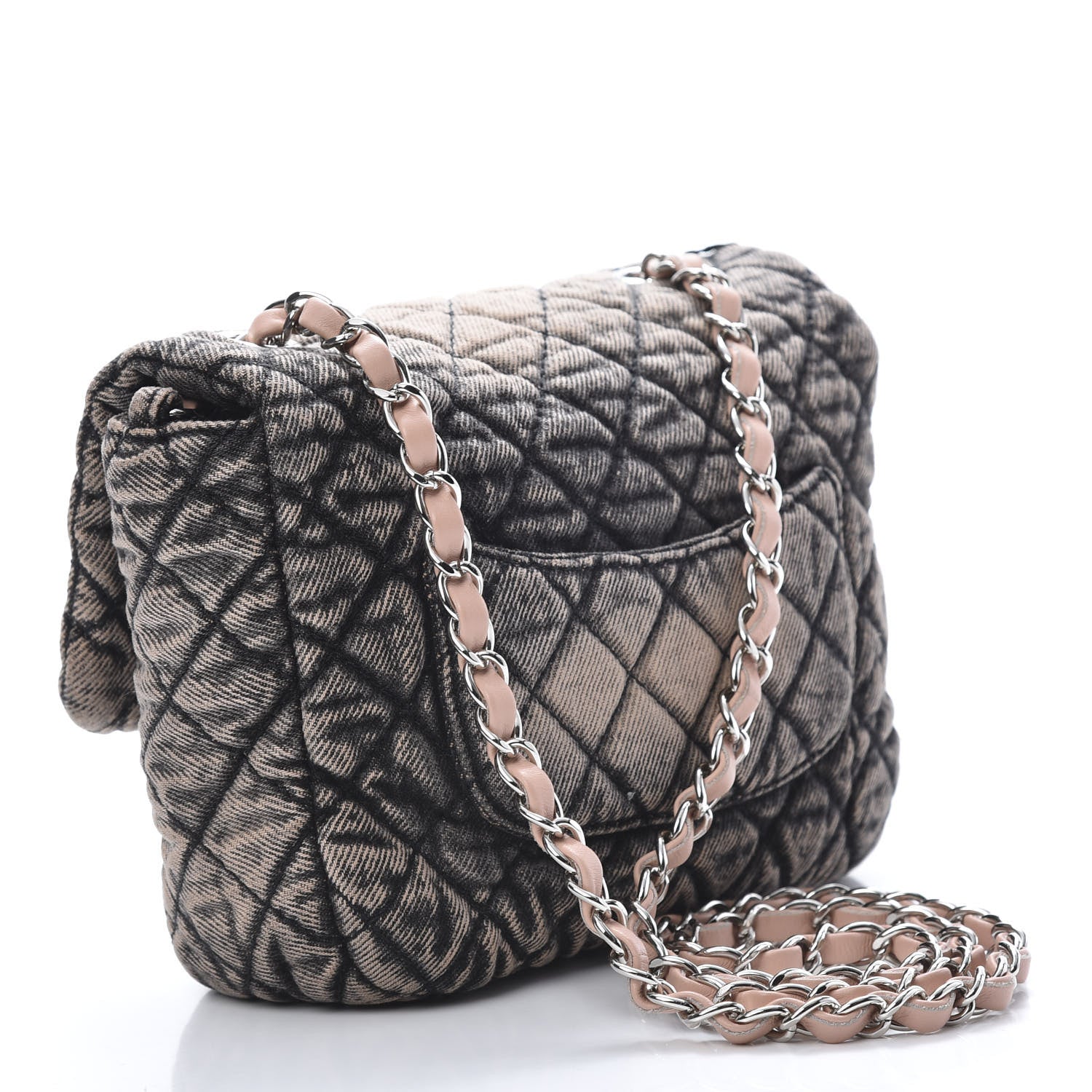 Chanel Washed Denim Quilted Small Denimpression Flap Rose Clair 3 of 12