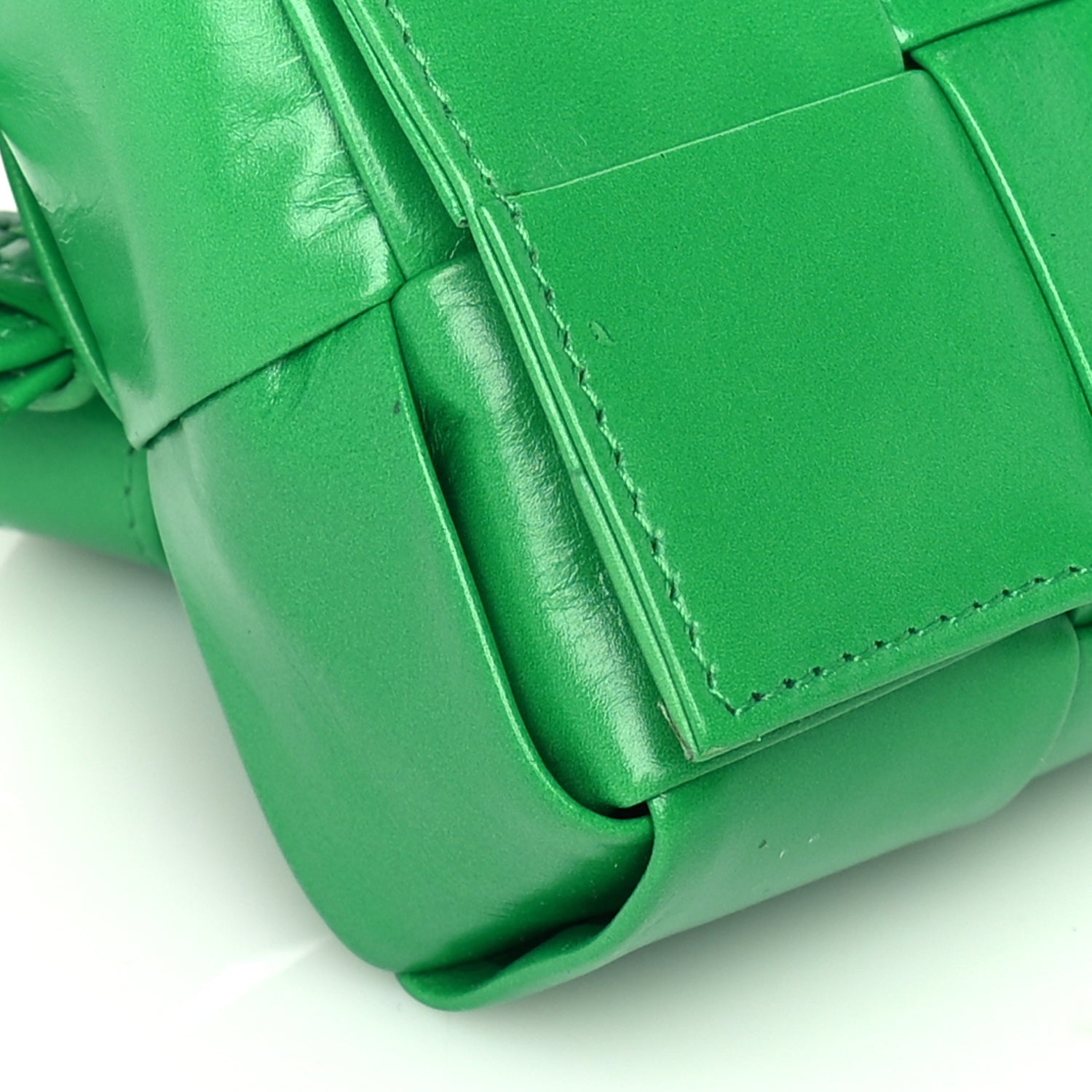 Bottega Veneta Crinkled Lambskin Maxi Intrecciato Extra Mini Cassette Crossbody Bag  Parakeet 7 of 8