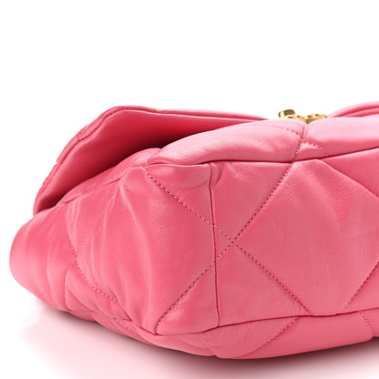 Chanel Goatskin Quilted Large Chanel 19 Flap Dark Pink 8 of 9