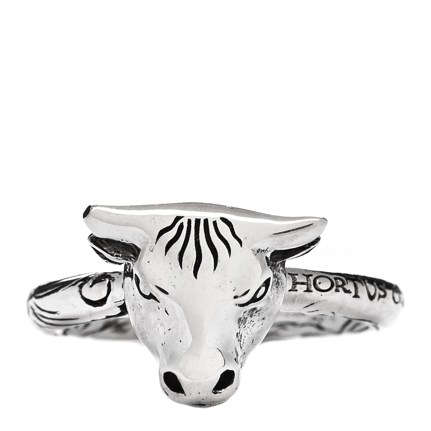 Gucci Sterling Silver Anger Forest Bull's Head Ring 54 6.75 1 of 5