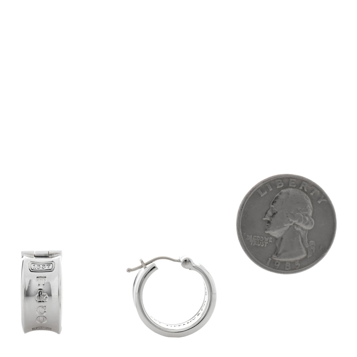 Sterling Silver Wide 1837 Hoop Earrings