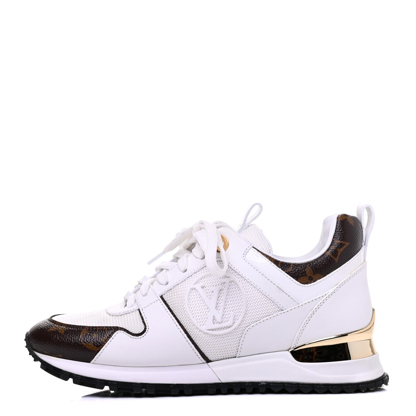 Calfskin Monogram Run Away Sneakers 35 White