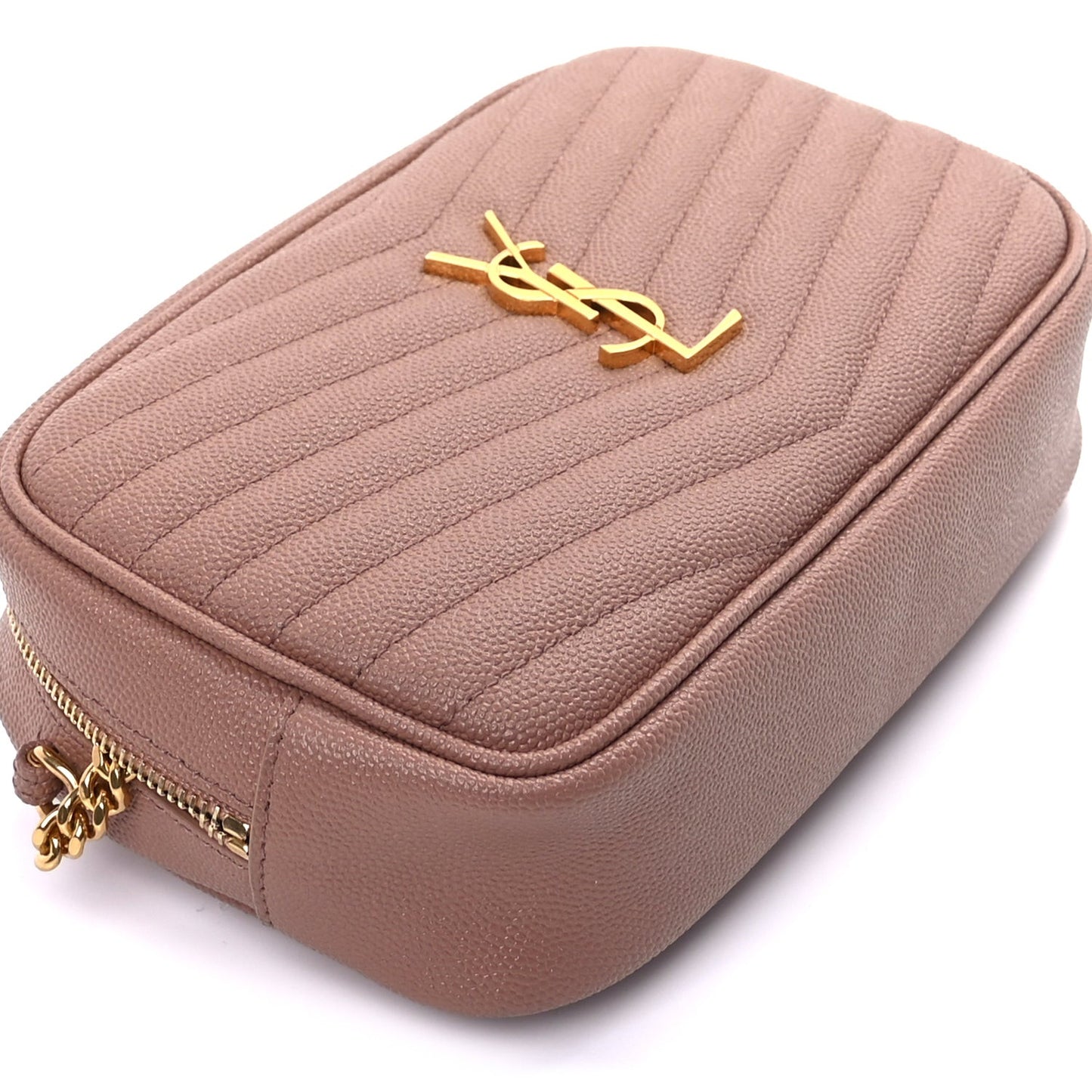 Grain De Poudre Matelasse Monogram Mini Lou Camera Bag Vintage Peach