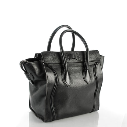 Celine Drummed Calfskin Micro Luggage Black 3 of 7