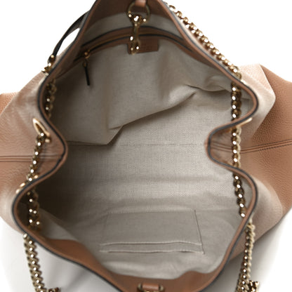 Gucci Pebbled Calfskin Medium Soho Chain Shoulder Bag Camelia 4 of 9