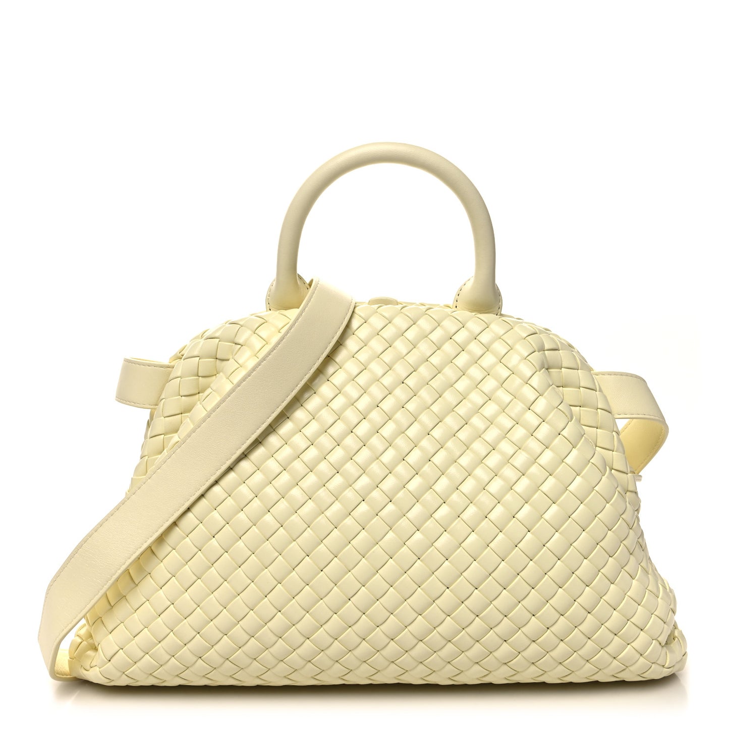 Nappa Intrecciato Small Padded The Handle Tote Zest Washed