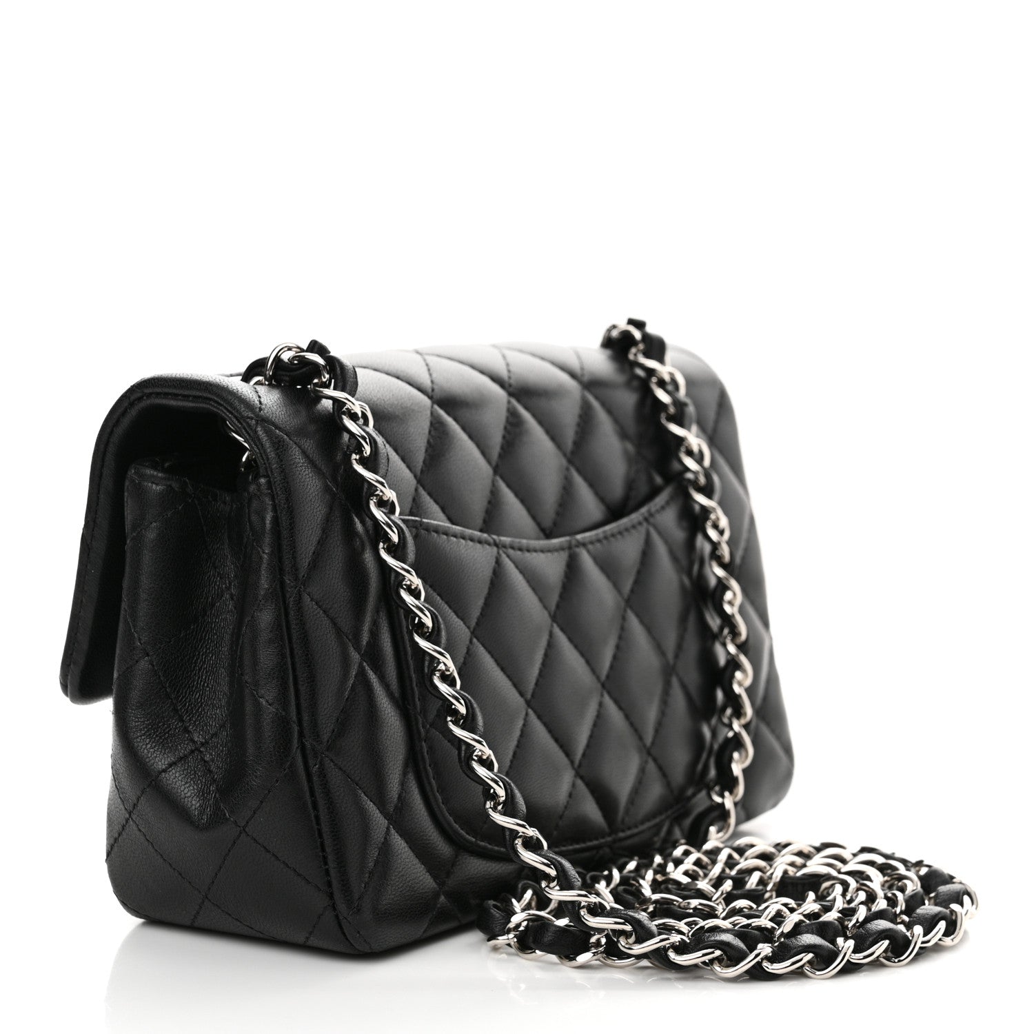 Chanel Lambskin Quilted Mini Rectangular Flap Black 2 of 13