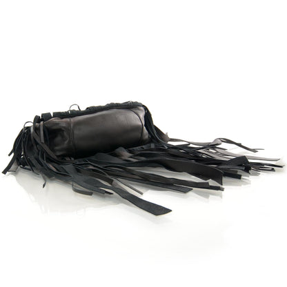 Prada Nappa Woven Fringe Tote Black 5 of 8