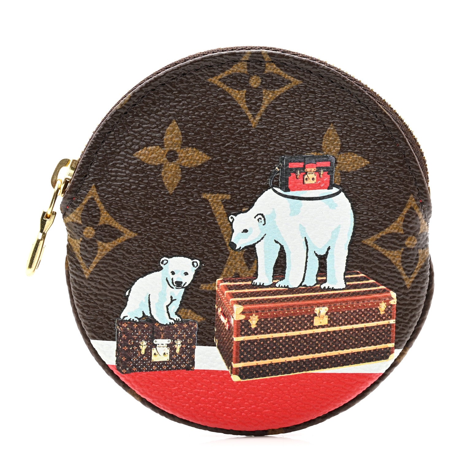 Louis Vuitton Monogram 2017 Christmas Animation Round Coin Purse 1 of 6