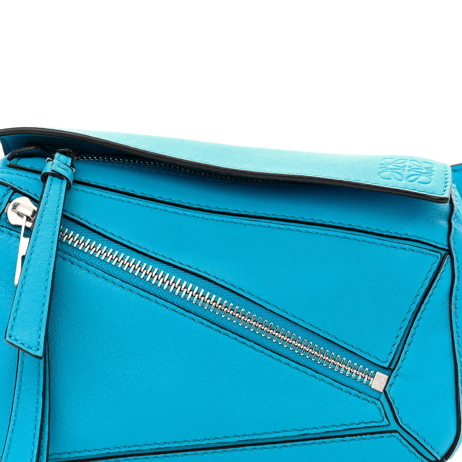 Loewe Calfskin Mini Puzzle Bumbag Cyan 7 of 9
