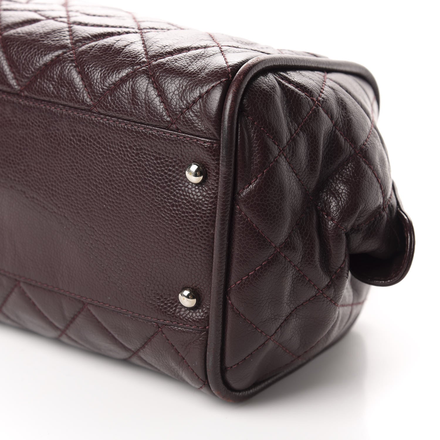 Chanel Caviar Quilted CC Timeless Bowler Burgundy 7 of 16
