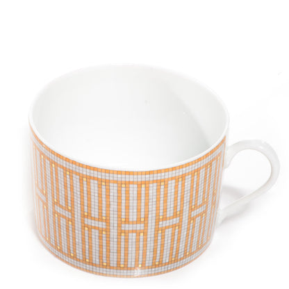 Hermes Porcelain Mosaique Au 24 Gold Breakfast Cup and Saucer 3 of 6