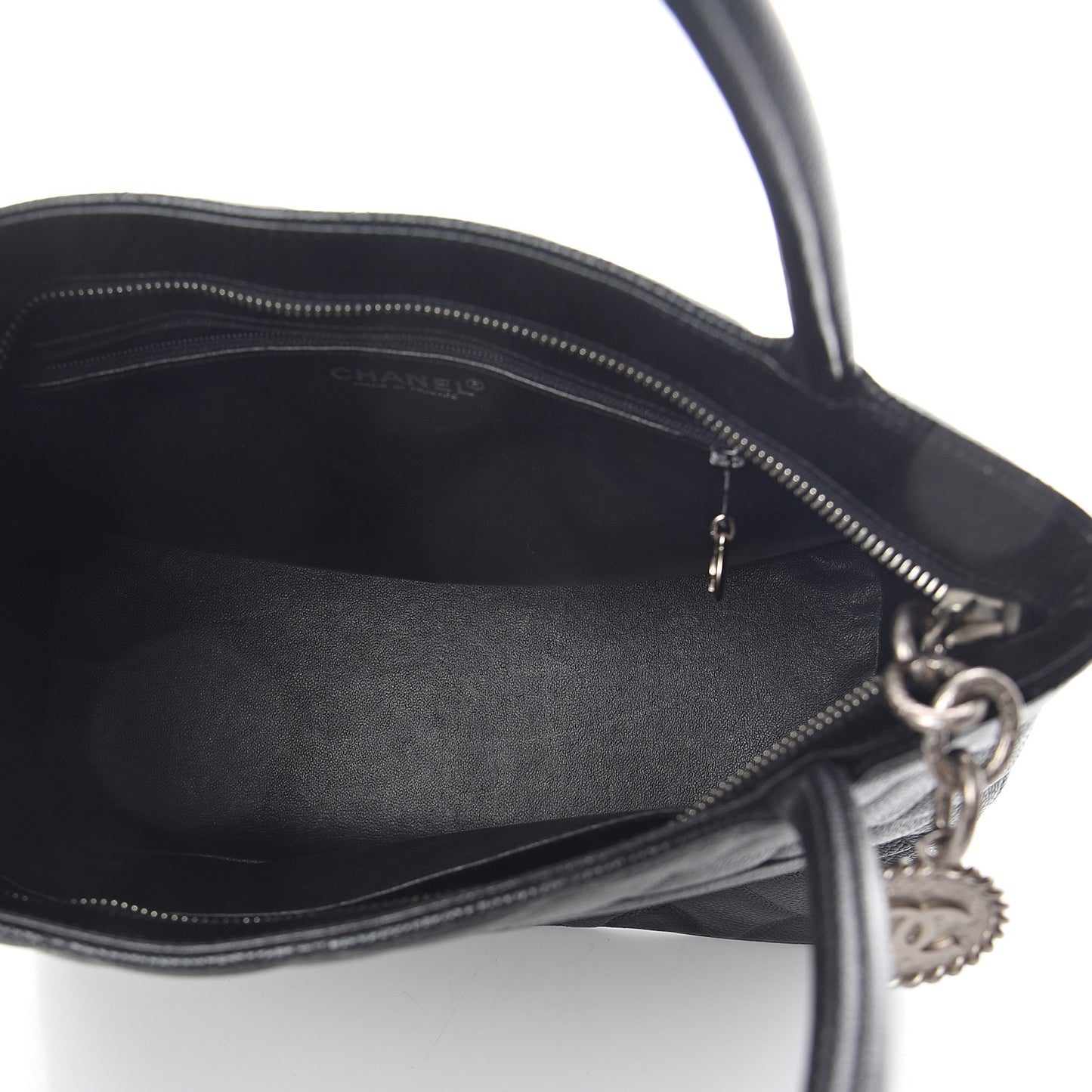 Caviar Quilted Medallion Tote Black