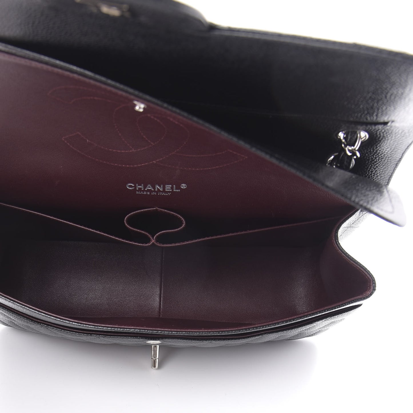 Caviar Quilted Jumbo Double Flap Black