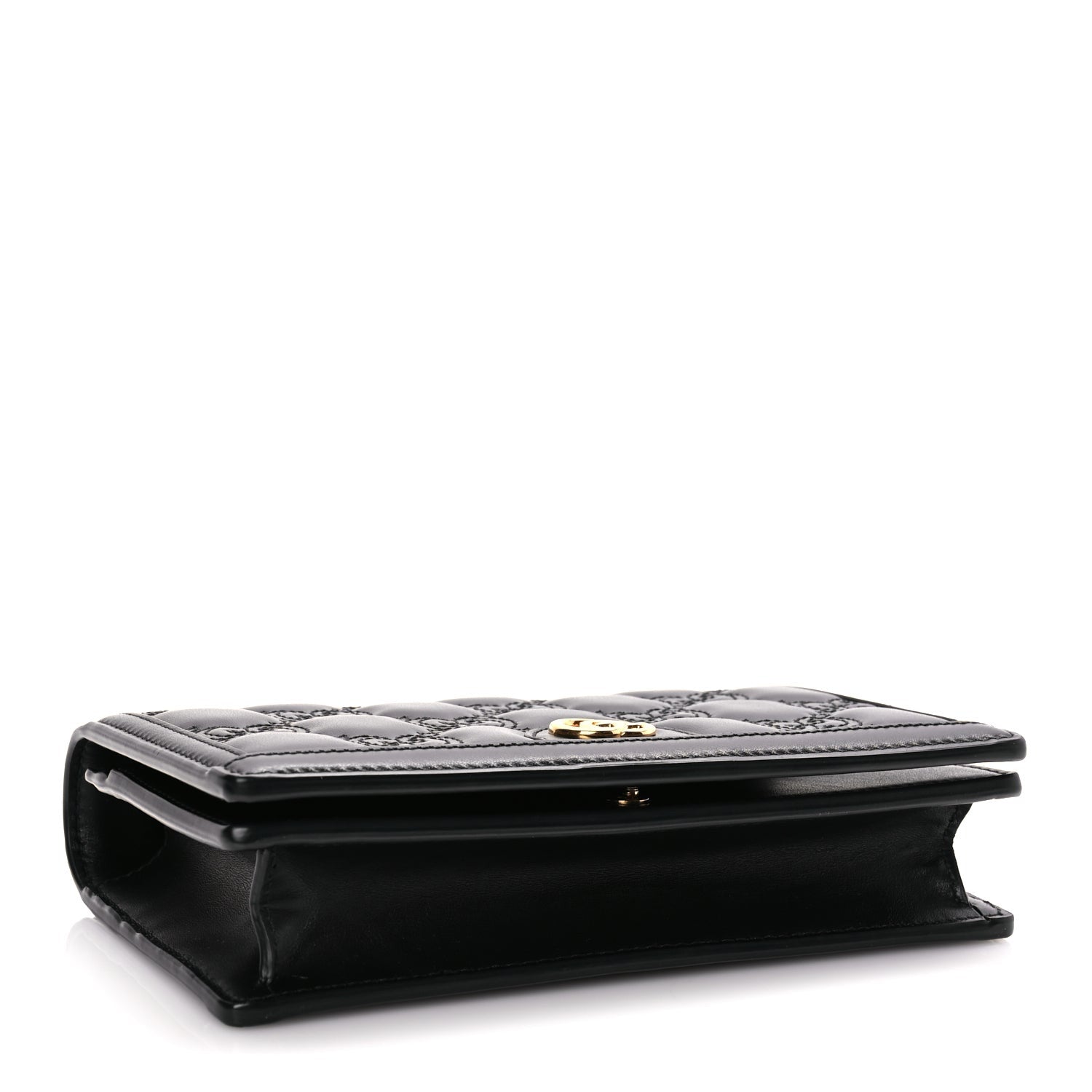 Gucci Calfskin GG Matelasse Chain Wallet Black 3 of 9
