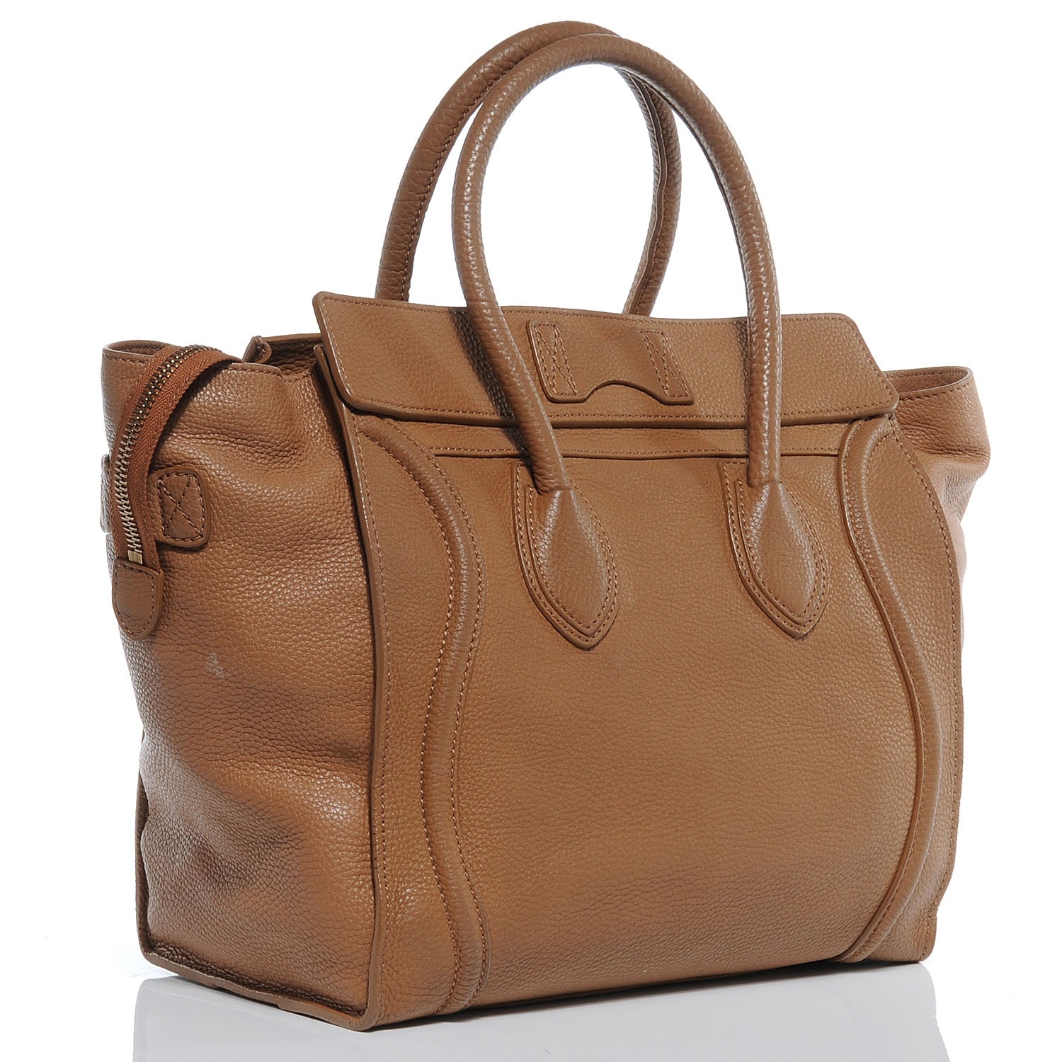 Celine Drummed Calfskin Mini Luggage Camel 3 of 8