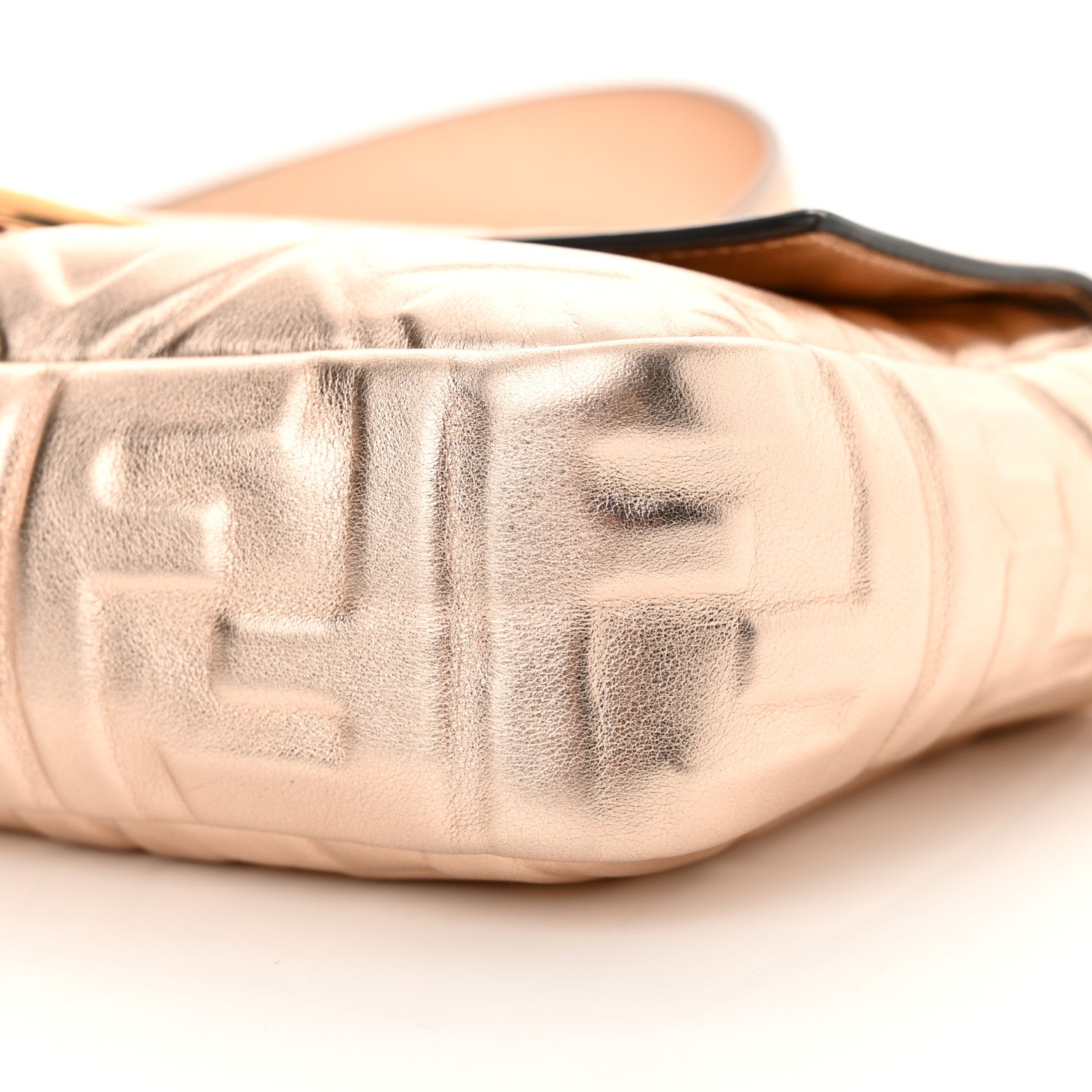 Fendi Vitello Laminato FF 1974 Embossed Baguette Rame 9 of 9