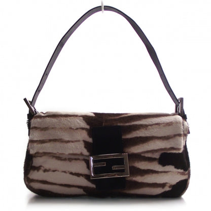 Fendi Calf Hair Zebra Print Baguette Handbag Bag 1 of 14