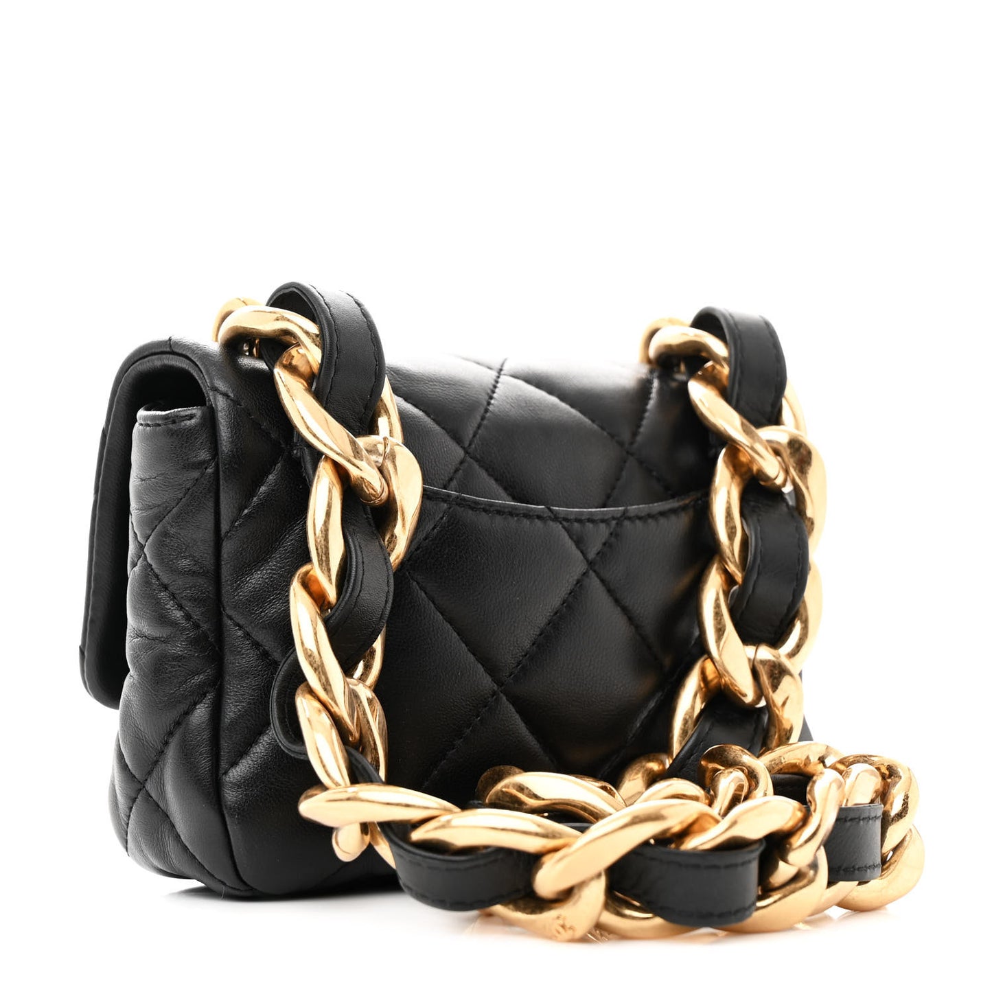 Lambskin Quilted Mini CC Funky Town Flap Black