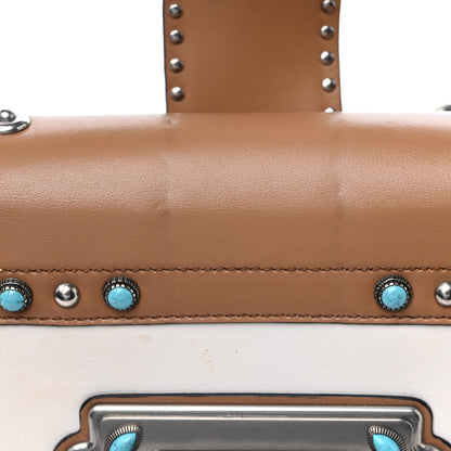 Prada City Calf Studded Folk Cahier Bag White Caramel 12 of 14
