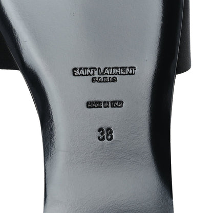 Saint Laurent Satin Carlyle Slide Sandals 38  Black 7 of 7