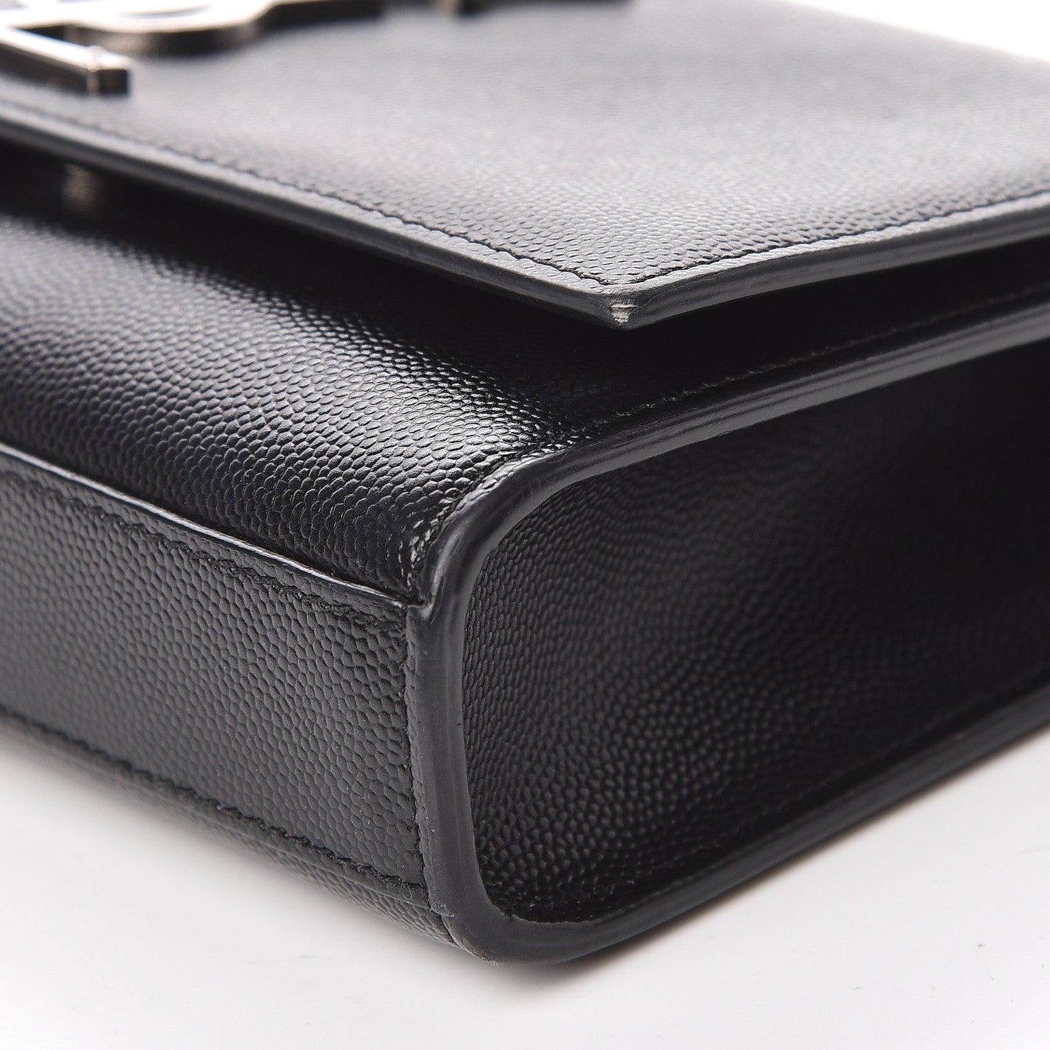 Saint Laurent Grain De Poudre Small Monogram Kate Satchel Black 9 of 10