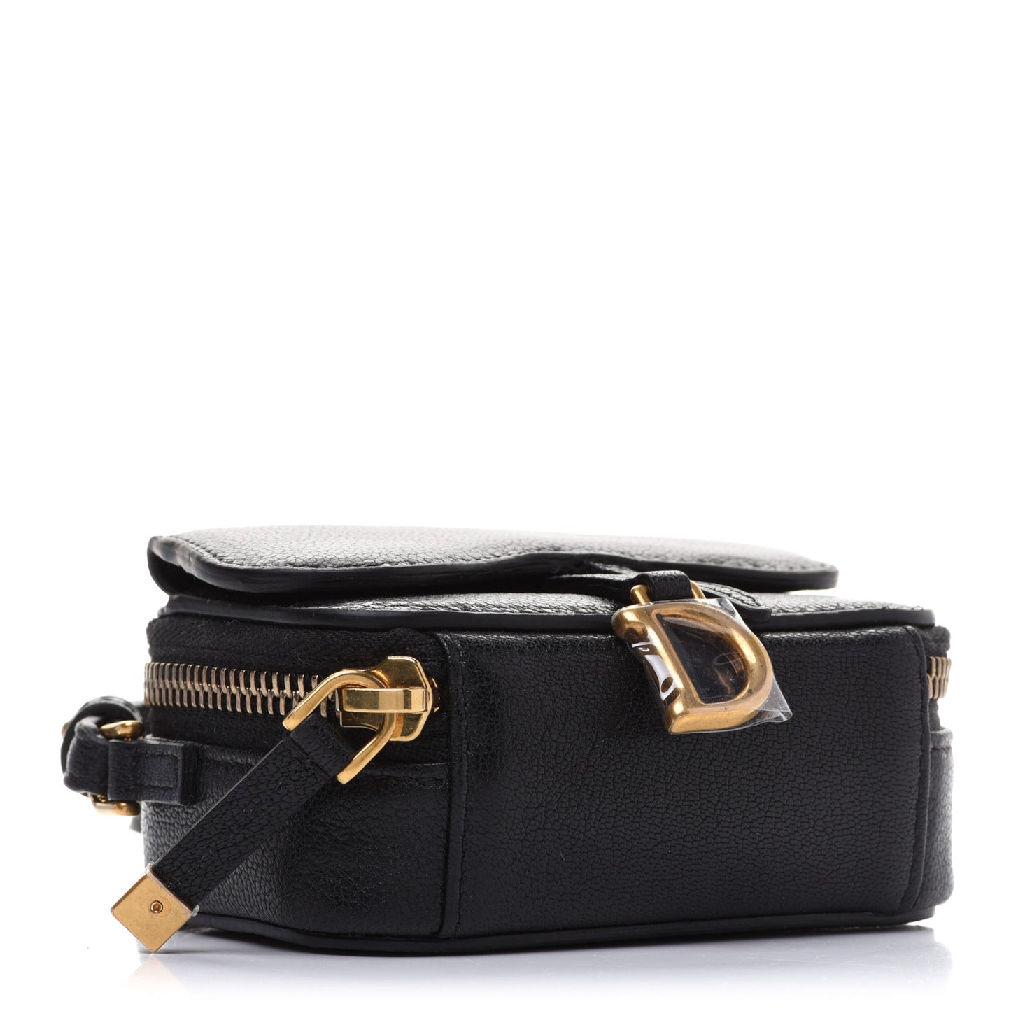 Goatskin Mini Saddle Pouch Black